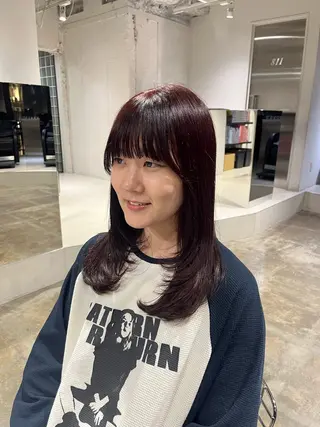 セミロング カラー 🟡ひろの/ツヤ カラー/髪質改善🟡のヘアスタイル