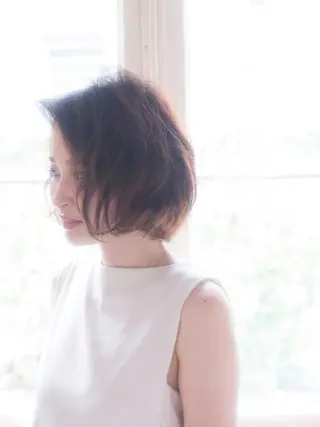 ショート パーマ カラー こせき えみのヘアスタイル