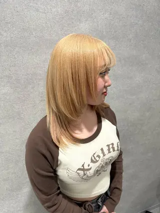 ミディアム 🥀社内技術講師🥀 稲場皓一のヘアスタイル