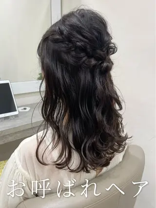 セミロング ヘアアレンジ 韓国風パーマ/耳つぼ ヘアセット/みづきのヘアスタイル