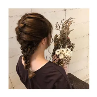 セミロング ヘアアレンジ ❁⃘ ち だ り さ ❁⃘のヘアスタイル