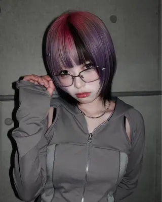 ミディアム Null 表参道所属・岩下昂世/ ハイトーン/デザインのヘアスタイル