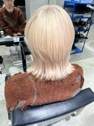 カラー 心斎橋/ブロンド/ ペールカラー/あみかのヘアスタイル