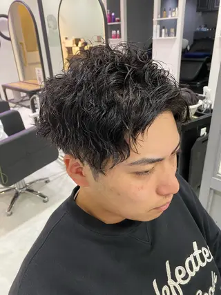 ミディアム パーマ メンズ 🟣メンズパーマ 川端 永遠🟣のヘアスタイル