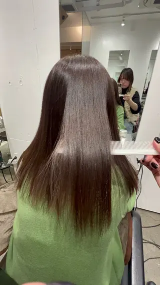 セミロング パーマ ✨髪質改善矯正× ブリーチ✨YU-KIのヘアスタイル