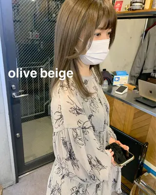 ミディアム カラー 柔らかブラウン/顔周 りレイヤー♡ユウシのヘアスタイル