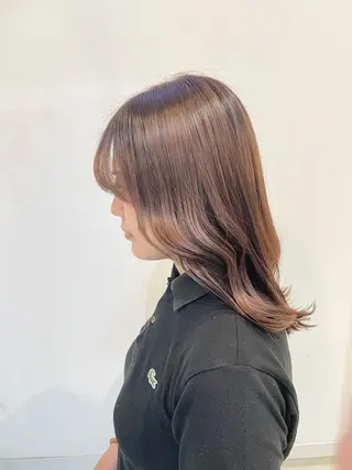 ミディアム カラー 髪質改善カラー🤍 エクステ✨君島由実子のヘアスタイル