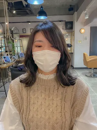 ミディアム ボブ/縮毛矯正 髪質改善/もえるのヘアスタイル