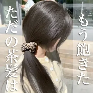 ロング カラー 透明感カラー グレージュ/あいのヘアスタイル