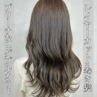 カラー ロング ヘアアレンジ 大人レイヤー& 透明感カラー💄のヘアスタイル