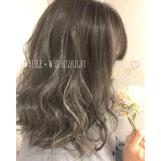 ロング カラー ヘアアレンジ シアーベージュニスト 🥣大石亜里紗のヘアスタイル