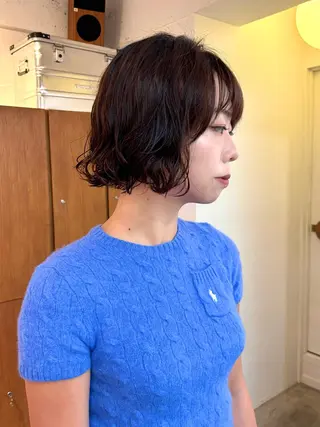 ミディアム パーマ ENIEN MAKE’S 立川所属・ミカ💫/パーマ/ ボブ/暖色カラーのヘアスタイル