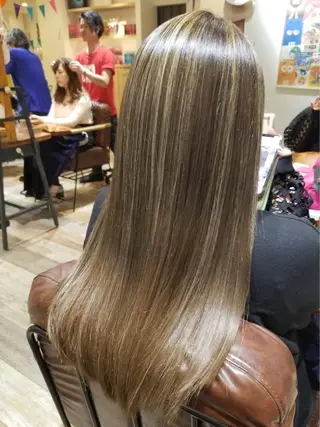 ロング 美髪改善・ストレート 🌿エクステ/カンジのヘアスタイル