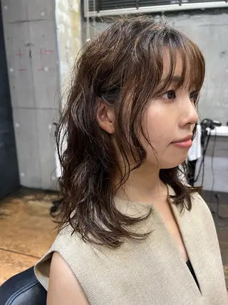 セミロング パーマ ROBBY所属・松井美樹/似合わせ ガーリー・韓国のヘアスタイル