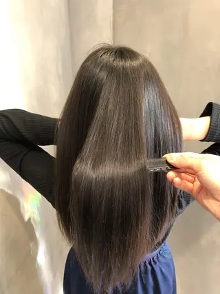 カラー ハイダメージ毛 縮毛矯正のヘアスタイル