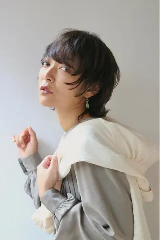 ミディアム カラー パーマ ヘアアレンジ ✨顔まわりカット ✨渋谷人気No.1✨のヘアスタイル