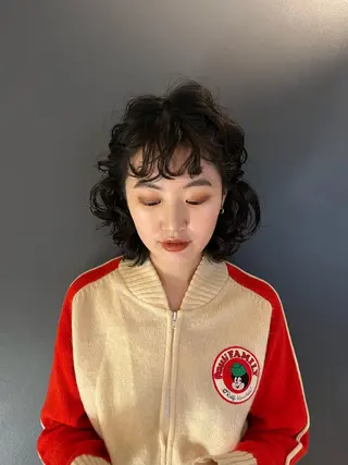 ショート カラー パーマ ヘアアレンジ デザインカラー 原宿/キシタのヘアスタイル