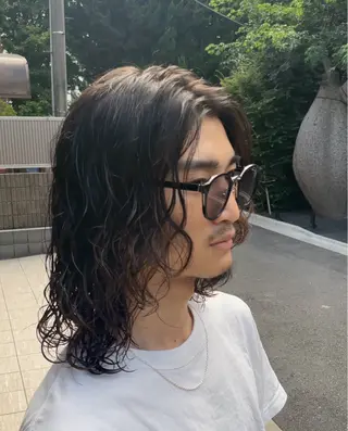 ミディアム カラー パーマ メンズ fifth shibuya所属・fifth 菅崎愛斗のヘアスタイル