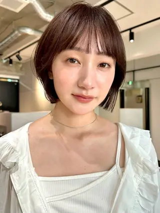ショート カラー パーマ 🫧小顔×似合わせ× 透明感カラー🫧のヘアスタイル