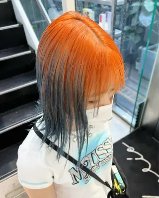 ミディアム カラー インナーカラー/天神 ブリーチ/吉田のヘアスタイル