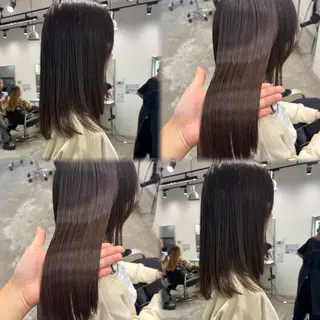 セミロング カラー 髪質改善/縮毛矯正/ 暖色カラー🎀🪞のヘアスタイル