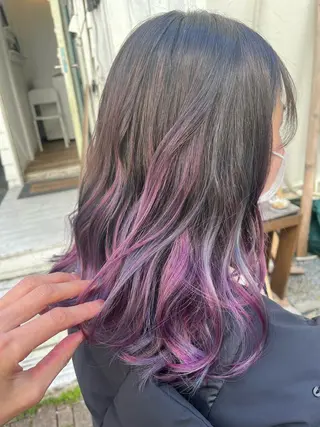 セミロング カラー 原宿サロン代表 デザインカラー伊藤卓のヘアスタイル