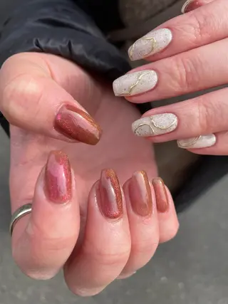 ショート カラー ヘアアレンジ キッズ ネイル マツエク・マツパ アイブロウ 福田 加奈のネイルデザイン