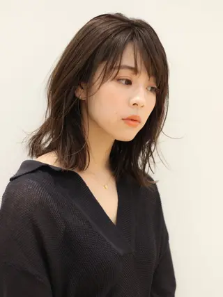 ミディアム カラー パーマ ヘアアレンジ VIVIE【ヴィヴィ】所属・髪質改善/韓国風 レイヤー/田村祐樹のヘアスタイル