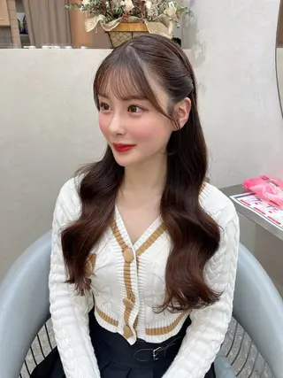 ロング カラー 新宿/韓国ヘア 中明度カラー/かやのヘアスタイル