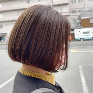 ショート カラー パーマ ボブ/透明感カラー 🤍永田真穂のヘアスタイル