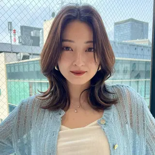 ミディアム カラー 早朝セット☀️ レイヤー/Momoのヘアスタイル