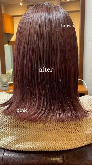 ミディアム カラー ショート✂︎ ゆるパーマKANOのヘアスタイル