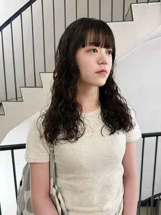 ロング パーマ Vibe所属・hanami パーマ/透明感カラーのヘアスタイル