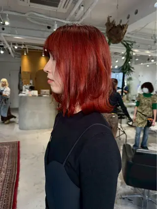 カラー カラー特化美容師 オレンジカラーのヘアスタイル
