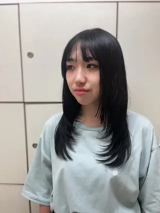 セミロング 韓国ヘア/髪質改善 /艶カラー/sahoのヘアスタイル