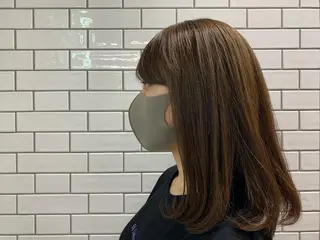 ミディアム カラー ひかる/髪質改善/ 縮毛矯正/韓国ヘアのヘアスタイル