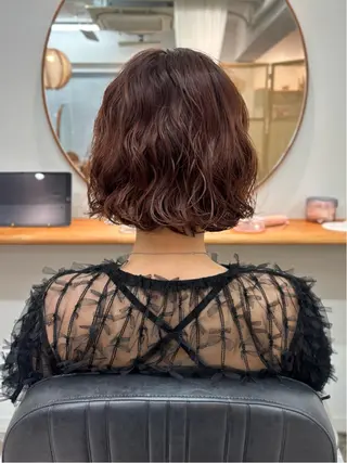 ミディアム パーマ ENIEN MAKE’S 立川所属・ミカ💫/パーマ/ ボブ/暖色カラーのヘアスタイル