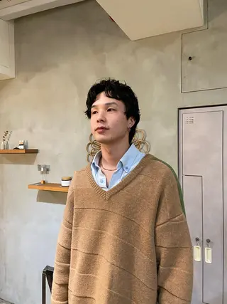 ショート パーマ メンズ メンズ特化ショート/ センターパート/福田のヘアスタイル