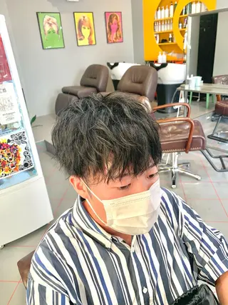 ショート メンズ メンズサロン アソビ所属・【扱いやすいパーマ】 眞鍋拓己のヘアスタイル