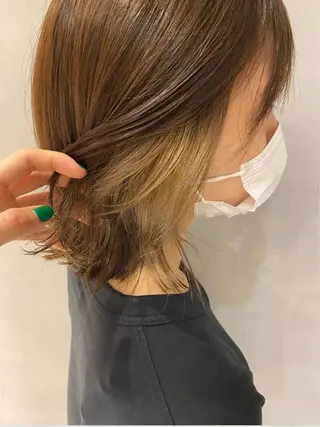 ミディアム ふじ ここなのヘアスタイル