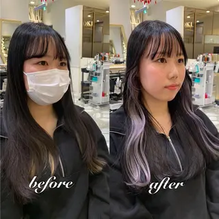 ロング カラー パーマ ヘアアレンジ メンズ キッズ ネイル マツエク・マツパ アイブロウ 《褒められる》 透明感カラー/小嶋のヘアスタイル
