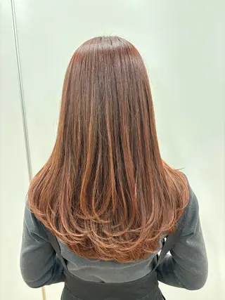 ロング カラー パーマ ヘアーメイクウィル野田阪神店所属・Yuu/髪質改善 デザインカラーのヘアスタイル