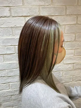 ミディアム カラー 清藤 綾のヘアスタイル