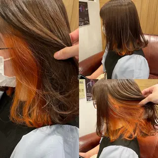 ミディアム カラー 細沼 葵のヘアスタイル