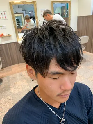 ショート ヘアアレンジ メンズ IwAsh中山所属・✂︎中山ブリーチ・ パーマ✂︎露木智也のヘアスタイル