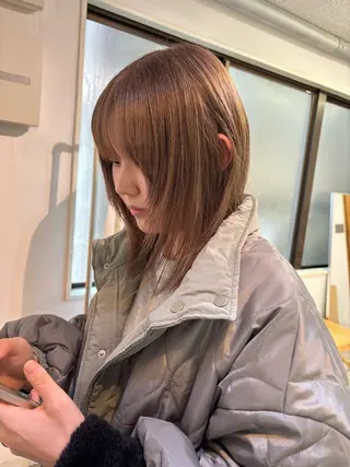 ミディアム カラー sakura🌸 レイヤー/韓国ヘアのヘアスタイル