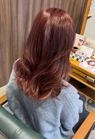 セミロング カラー 🩶美髪矯正 笹沼　陸矢🩶のヘアスタイル
