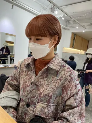 ショート カラー パーマ/透明感カラー /ボブ/吉田一生のヘアスタイル