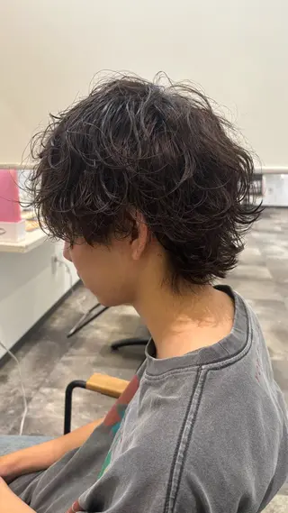 ミディアム パーマ 鼎一真ハイトーン/ パーマ/何でも屋さんのヘアスタイル