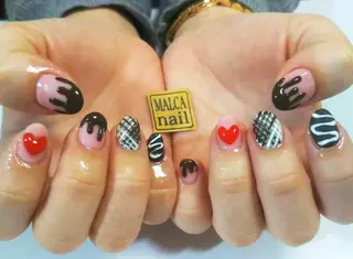 セミロング ヘアアレンジ パーマ ネイル キッズ マツエク・マツパ カラー MALCAnail(マルカネイル)所属・荒木 莉奈のネイルデザイン